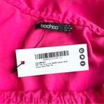 Boohoo Off The Shoulder Ruffle Detail Shift Dress in Hot Pink 12 NWT Photo 3