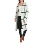 Cyrus  Medium Long Sleeve Plaid Cotigan Green Charcoal Gray Contemporary NWT Photo 1