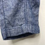 Old West Old Navy Pants Women Blue Linen Rayon Blend Wide Leg Elastic Waist Drawstring M Photo 4