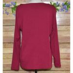 Talbot's Boat Neck Shoulder Tie Ribbed Knit Top Shirt Size L Long Sleeve Pink Size L Photo 4