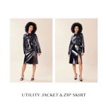 Revolve NWOT Lita By Ciara Leather cropped utility jacket in black Photo 3