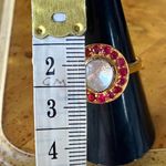 Polki Moissanite Ruby Sterling Silver Ring Size 9 Gold Photo 6