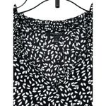 Talbots  Womens Tank Top Smocked Neck Pop Over Leaves Print Pullover‎ Black Small Photo 5