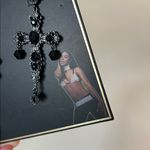 Dolls Kill NWT Aaliyah Y2K dark black rhinestone goth Victorian cross earrings large Photo 2