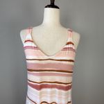 Soma Weekend Soft Jersey V-Neck Maxi Bra Dress Size L Pink Stripe Pockets Beach Photo 2