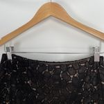 Diane Von Furstenberg DVF  Black Lace Leather Trim Barneys NY Mini Skirt Size 2 Photo 1