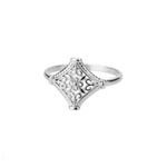 Boutique 14k White Gold‎ Plated 316L Cutout Filigree Hollow Ring, Size 10 Photo 5