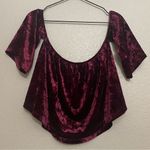 Forever 21 small off the shoulders maroon velvet crop top Photo 0