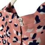 Mud Pie  Sleeveless Animal Leopard Print Tiered Tank Top Blouse Size Medium Pink Photo 6