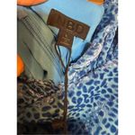 NBD NEW x Revolve Pari Mini Dress Blue Halter Flocked Animal Print Sz Small Photo 3