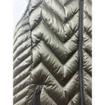 Michael Kors Packable Down Vest Size Small Green Metallic Warm Feather Photo 2