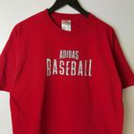 Adidas Vintage Baseball T Shirt Crossed Bat Ball Field Game Logo Red Large L Photo 6