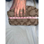 Coach Signature Stripe Tote Bag Brown Gold Monogram Medium Women's Photo 4