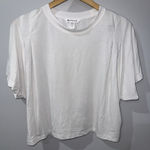 Athleta  White Elemental Cropped Tee Short‎ Sleeve Top Size M. E Photo 0