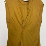 ZARA  Knotted V Neck Sleeveless Mustard Top Blouse Photo 2