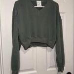 Aerie Offline by Woman’s Small Cropped Green V-Neck Sweatshirt Photo 1