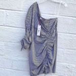 Parker  Striped One Shoulder Ruched Mini Dress New Photo 2