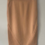 Rachel Rachel‎ Roy Rose Taupe Sweater Pull On Pencil Scalloped Midi Skirt Large Tan Photo 0