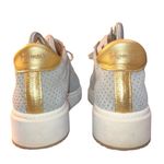 Homers Artisan ISTA Perforated Soft Gray Blue Sneaker Gold Accents Photo 3