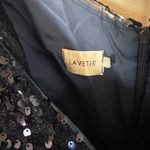 La Vetir Dark Elegant Navy Sequin Gown Dress wedding Dresses Blue Size 12 Photo 2