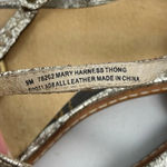 Frye Silver Metallic Mary Harness Leather Thong Slingback Sandal Photo 2