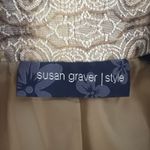 Susan Graver  Blazer Womens Small Jacket Cream‎ Paisley Embroidered Neutral Chic Photo 6