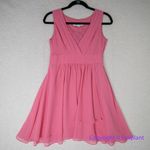 Vintage chiffon pink dress faux wrap top and skirt lace,ā size 150/80A Photo 1