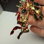 Smithsonian Avon Christmas Bells Cherub Angel Rhinestone Enamel Brooch Pin Gold Photo 4