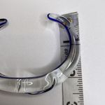 Women’s Squiggle Art Glass Cuff Bracelet Blue White EUC OS Avant Garde Boho Photo 5