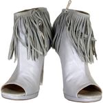 Tiffany Designs Gray Fringe Ankle Bootie Italian Designer SIZE 6 Disco Cowgirl Western $345 NEW Photo 1