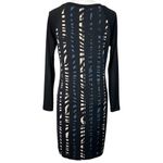 Banana Republic  Long Sleeve Black Blue Cream Abstract Print Women’s Dress size s Photo 4