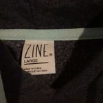 Zine colorblock teal gray hoodie sweatshirt Green Size L Photo 2