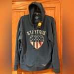 Life is Good Stay True Flag Go-To Full Zip Fleece Hoodie Sweatshirt Blue Size XL Photo 5