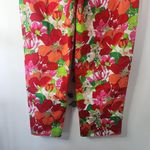 Kathy Ireland  Red Floral Print Crop Pants Photo 5