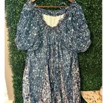 Free People JET SET MINI DRESS MIXED PRINTED TUNIC Oversized DRESS Blue sz small Photo 4
