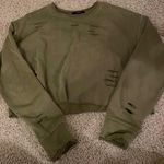 Forever 21 Cropped Distressed Sweatshirt Photo 0