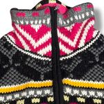 Vintage Icelandic Design Fair Isle Knit Vest Wool Blend Zip Front Large Warm Ski Black Photo 9