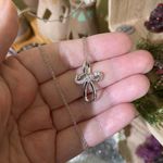 Cross CZ I Love You Sterling Silver Necklace Silver Photo 1