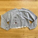 Danzy Design Studio Distressed Cropped Sweatshirt in Gray Photo 4