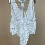 NEW OH LA LA CHERI 1X 2X LINGERIE JEANA WHITE LACE TEDDY SUIT DEEP V Photo 4