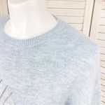 Anthropologie Broadway 38  Rhinestone Fringe Balloon Sleeve Sweater Blue XL‎ Photo 4
