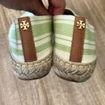 Tory Burch  Green Beige Striped Espadrille Flats Shoes Size 7 Photo 3