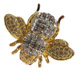 Joan Rivers  Vintage Swarovski Crystal Bee Brooch, 1980’s,‎ Rare Photo 3