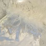 Altar'd State Altar’d State Savannah one shoulder feather trim white mini dress, size small Photo 4