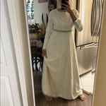 Handmade Winter wonderland ivory Long Sleeve Dress with Green beaded Accents Size undefined Photo 9