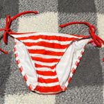 Xhilaration New String Bikini Red White Stripe Bikini Bottoms Medium NWT Photo 2