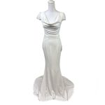 Lulus  Forever Beloved Classic White Lace Cap Sleeve Mermaid Maxi Dress Size XS Photo 1