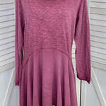 J. Bee Mixed Media Drop Waist Scarf Hem Knit Tunic Shirt Large Purple Photo 0