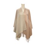 SOIA & KYO Women's Pink Beige Plaid Fringe Poncho Wrap Scarf Photo 1