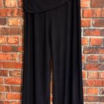 Marc Bouwer womens fold over waistband pull on wide leg pants black S Photo 0